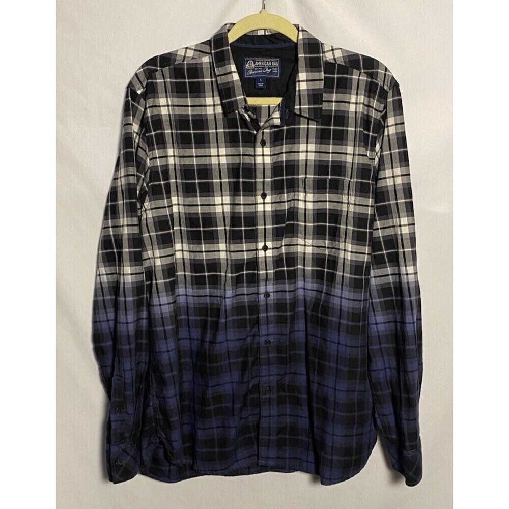 American Rag Mens Button Down Shirt Size Large Plaid Collared Long Sleeve Top